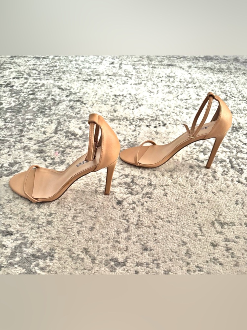 JustFab Beige Ankle-Strap Stiletto Sandals - Picture 4 of 4